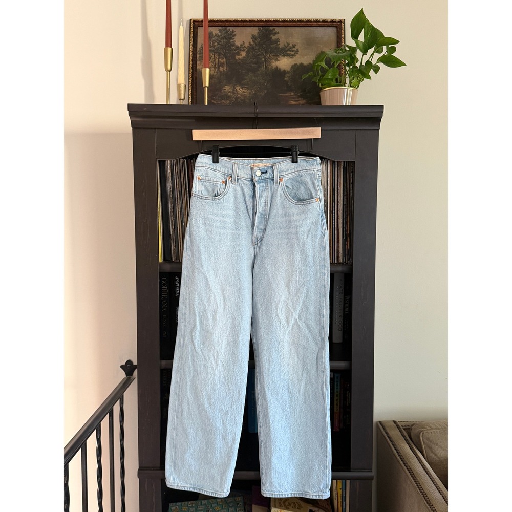 Levi's Ribcage Straight Ankle 28 Light Blue High Rise Button Fly Denim Jeans